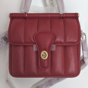 Coach Red Willis Top Handle 18 Smooth Leather Satchel